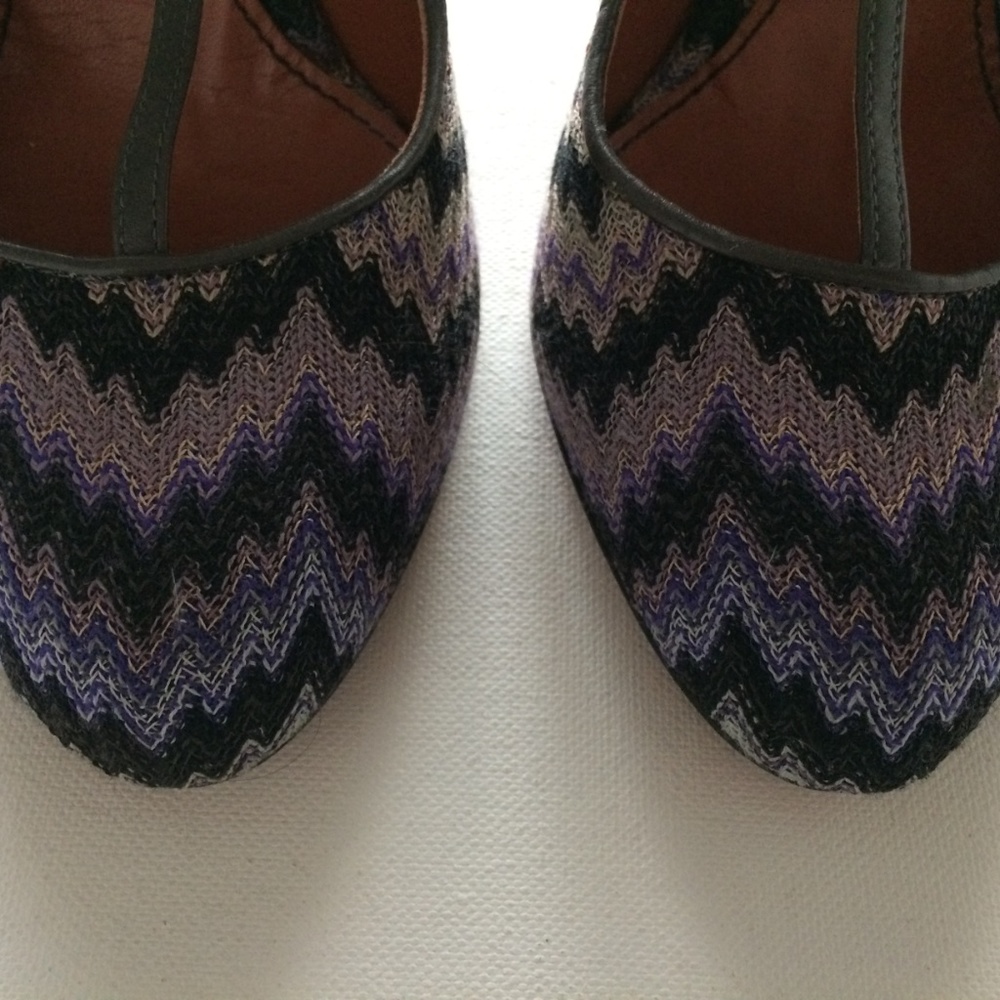 Missoni Purple Zig-zag Crochet Leather Pumps - Picture 4 of 8